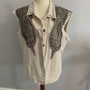 POL twill studded vest